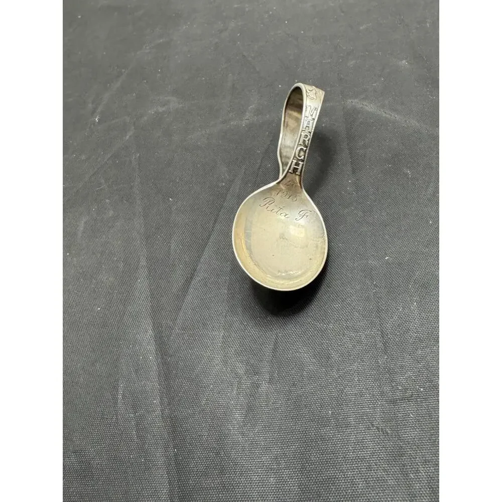 Gorham Sterling Silver Zodiac Aries Baby Spoon Curved Handle Vintage March 1915